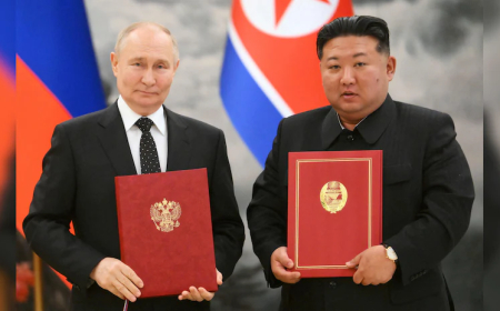 ପ୍ରତିରକ୍ଷା ଚୁକ୍ତି ସ୍ବାକ୍ଷରକଲେ ପୁଟିନ୍‌ ଓ କିମ୍‌