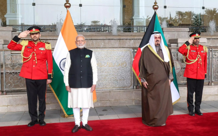 କୁଏତରେ ମୋଦିଙ୍କୁ ଗାର୍ଡ ଅଫ ଅନର