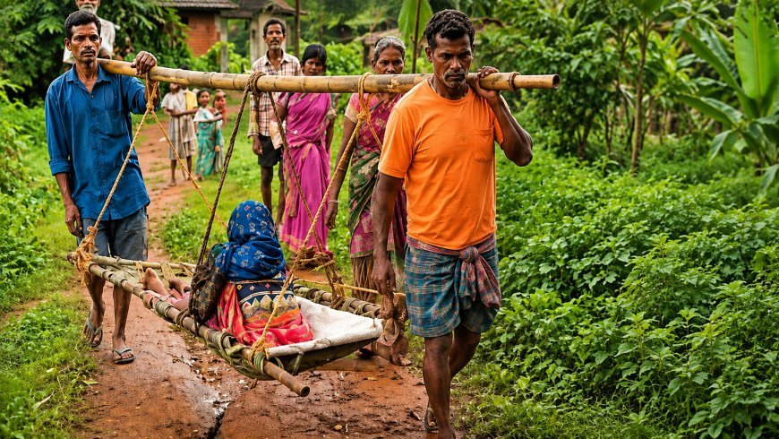 ପୁଣି ସାମ୍ନାକୁ ଆସିଲା ଜନନୀ ଯନ୍ତ୍ରଣା! ୨ କି.ମି. ଖଟିଆରେ ବୁହାହେଲେ ମା’ ଓ ଛୁଆ !